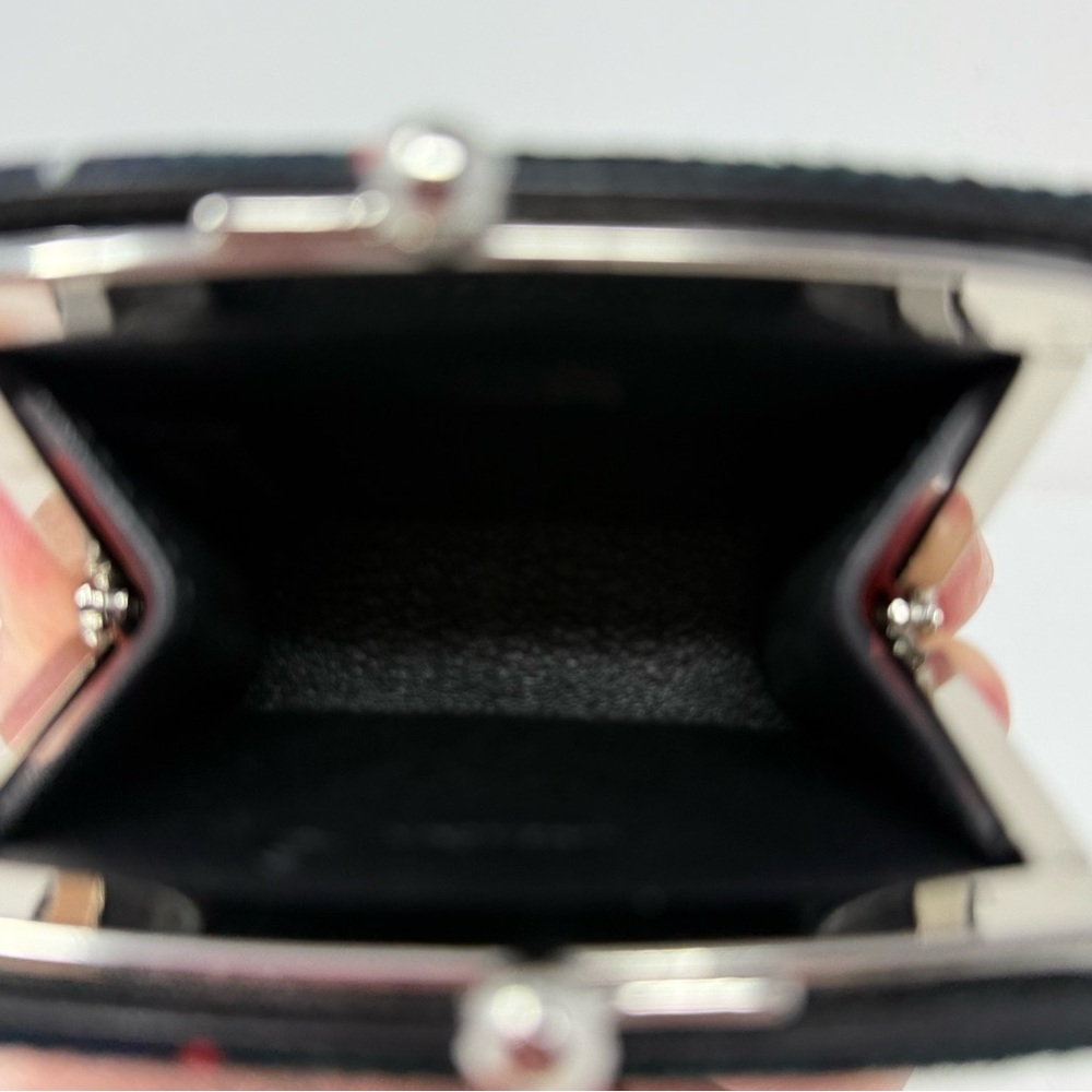 Vintage Coach Plaid Coin Purse Wallet Kisslock Leather Trim Tartan Wool Small - Picture 6 of 12